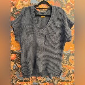 POL Oversized Waffleknit V-Neck Sweater
